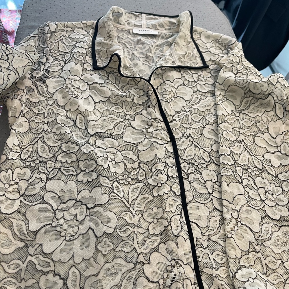 Babaton lace black and cream size small